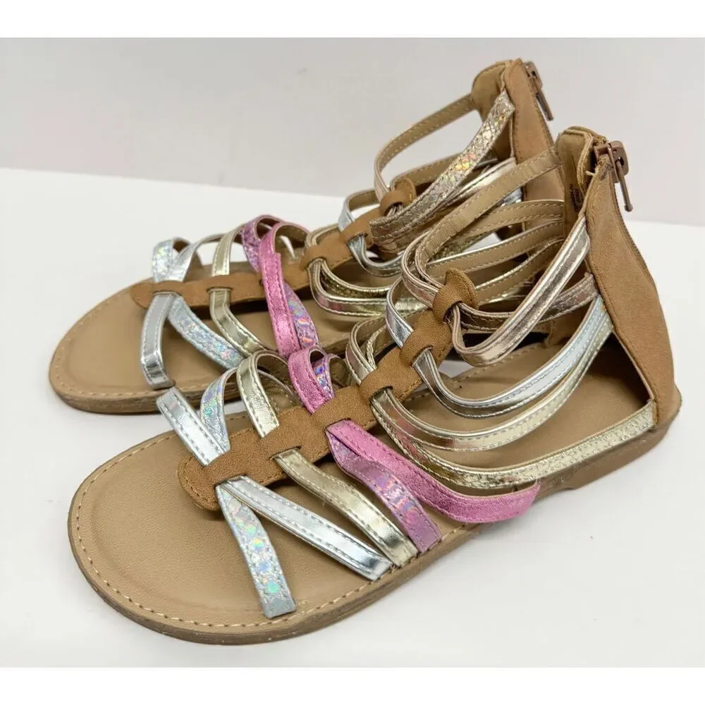 Tucker + Tate Kids Sandals Size 4M Multicolor Open‎ Toe Gladiator Style NEW